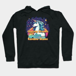 Chasing dreams on rainbow beams Hoodie